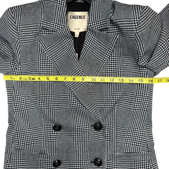 L'AGENCE Atmore Houndstooth Double Breasted Blazer - Picture 9 of 9